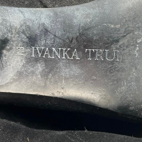 Ivanka Trump Black Suede Knee High Almond Toe Block Heels Western Boots Size 8 - Picture 5 of 5